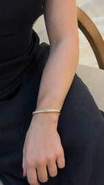 Sculptural Diamond Link Yellow Gold Bangle - additional view