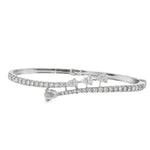 Pear Diamond Bar Open Bangle in white gold front view