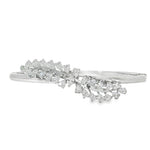 Marquise Diamond Leaf Bangle in white gold front view