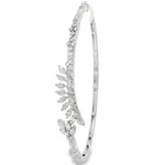 Marquise Diamond Leaf Bangle in white gold angled view