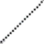 Sapphire Diamond Halo Tennis Bracelet in white gold front view