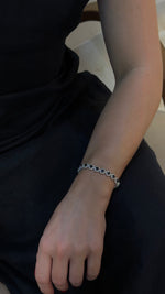 Sapphire Diamond Halo Tennis Bracelet - additional view