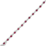 Ruby Diamond Link Bracelet in white gold front view