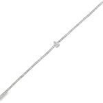 Pear Diamond Station Tennis Bracelet in white gold front view