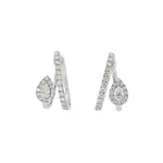 Pear Diamond Hoop Earrings in white gold front view