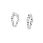 Diamond Huggie Hoop Earrings in white gold front view