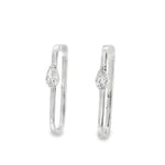 Pear Diamond Hoop Earrings in white gold front view