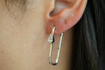 Delicate Pear Diamond Hoop Earrings - additional view