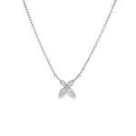 Marquise Diamond Butterfly Pendant in white gold front view