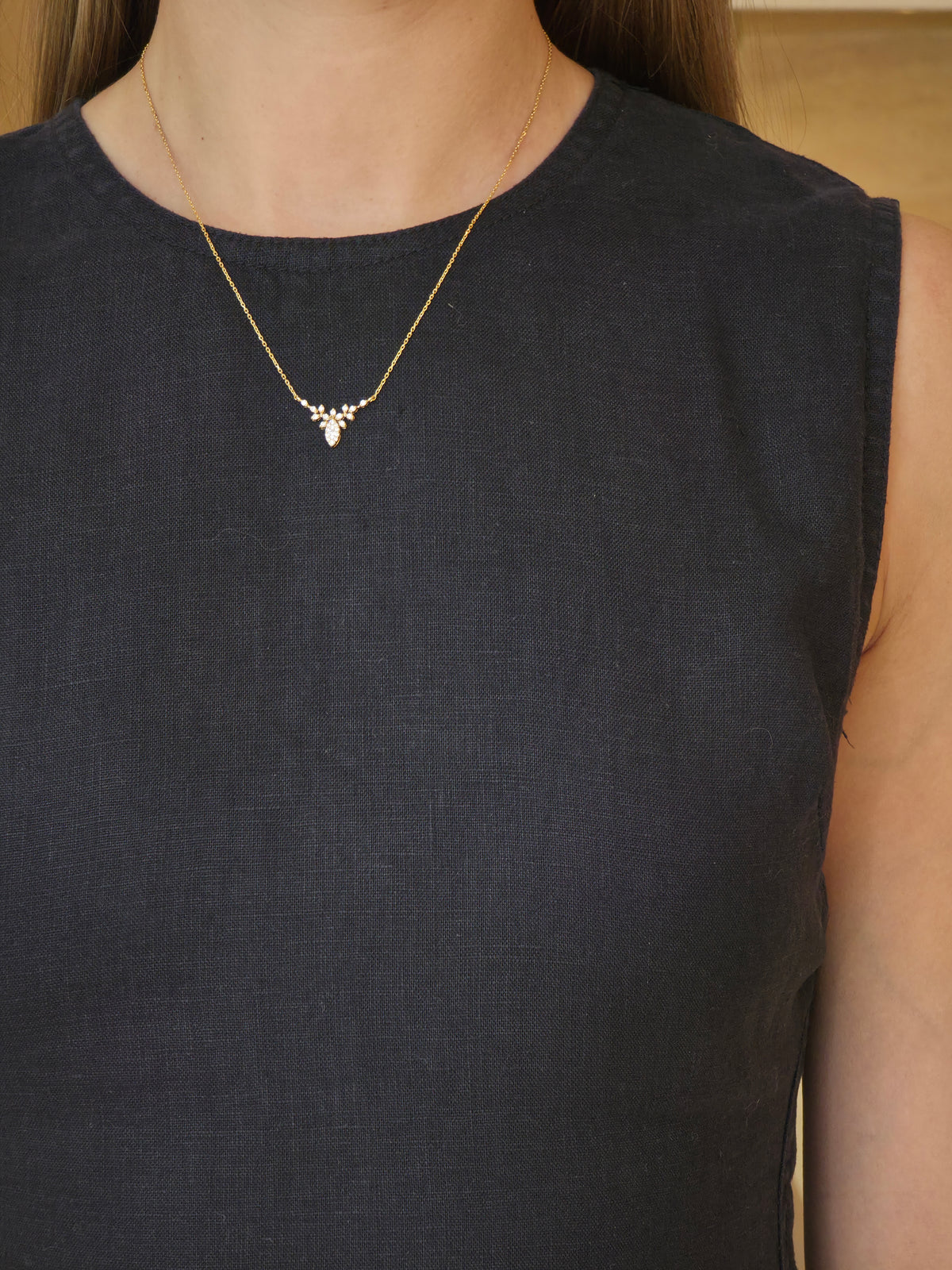 Whimsical Diamond Bird Yellow Gold Pendant - additional view