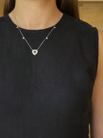 Sapphire Heart Diamond Halo Pendant - additional view