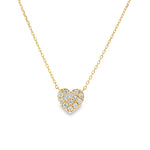 Diamond Heart Cluster Yellow Gold Pendant front view