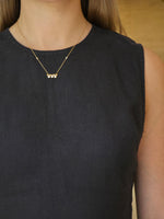 Three-Stone Diamond Charm Yellow Gold Pendant - additional view