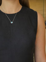 Turquoise Diamond Crescent Pendant - additional view