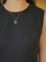 Ruby Baguette Diamond Geometric Pendant - additional view