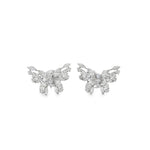 Mixed-Cut Diamond Butterfly Earrings in white gold front view