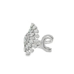 Mixed-Cut Diamond Wing Ring in white gold front view