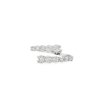 Round Diamond Parallel Bypass Ring in white gold front view