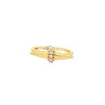 Diamond Arrow Yellow Gold Ring front view