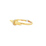 Diamond Arrow Yellow Gold Ring angled view