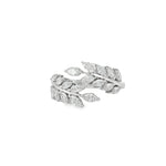 Marquise Diamond Laurel Open Ring in white gold front view