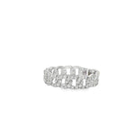 Diamond Cuban Link Ring in white gold angled view