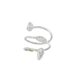 Mixed-Cut Diamond Spiral Ring in white gold front view