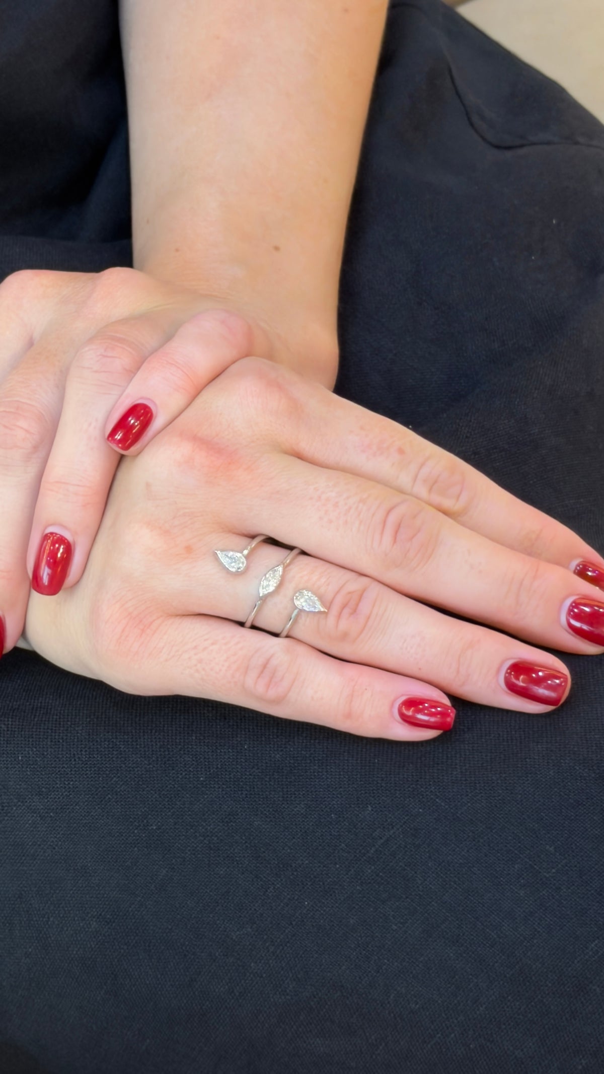 Graceful Mixed-Cut Diamond Spiral Ring - additional view
