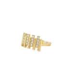 Diamond Bar Yellow Gold Ring angled view