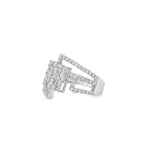 Baguette Diamond Frame Ring in white gold angled view