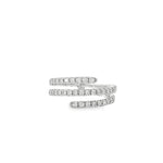 Diamond Four-Row Open Ring in white gold front view