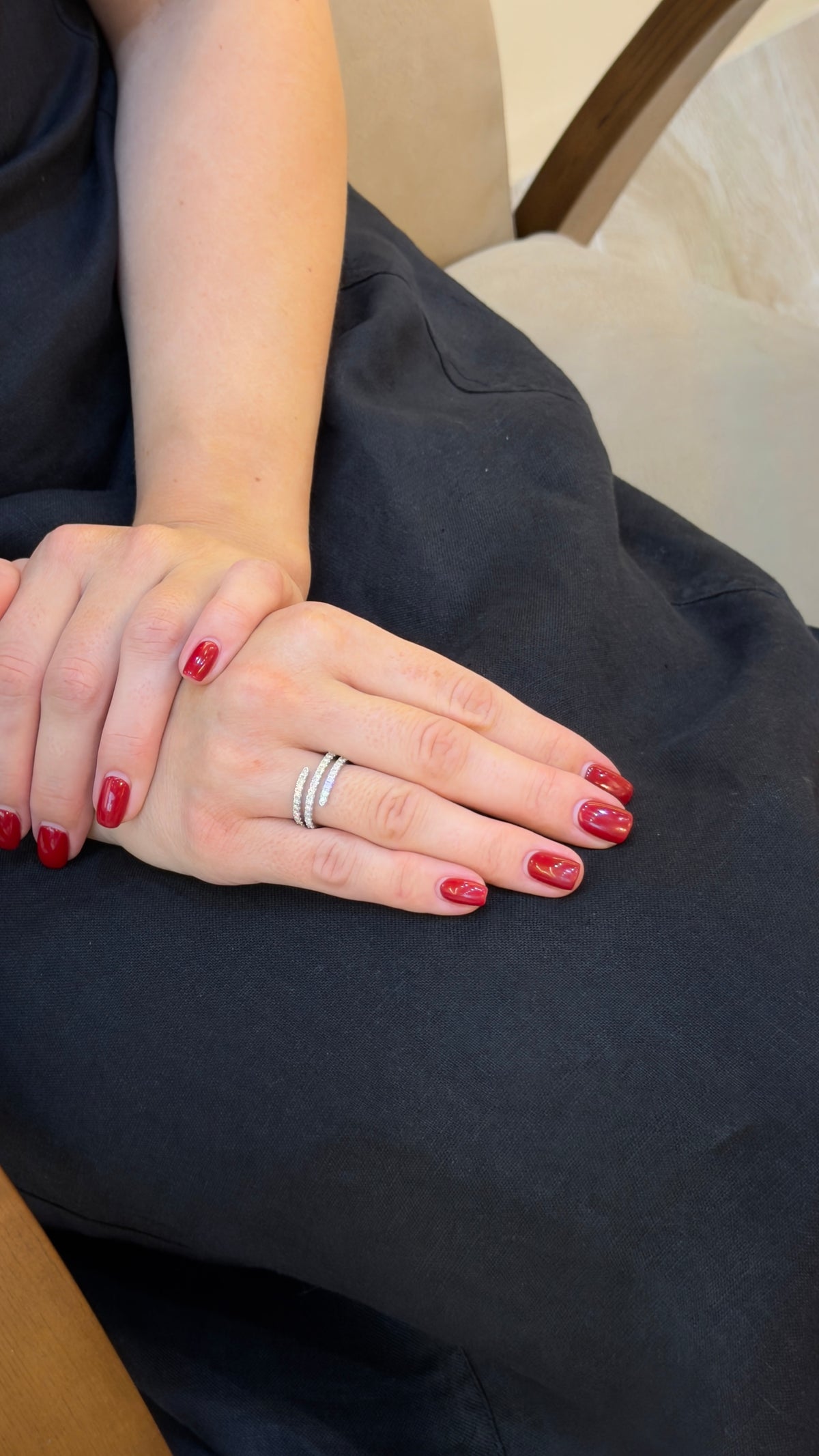 Minimal Diamond Four-Row Open Ring - additional view