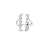 Mixed-Cut Diamond Two-Sided Open Ring in white gold front view