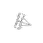 Mixed-Cut Diamond Two-Sided Open Ring in white gold angled view