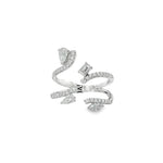 Mixed-Cut Diamond Wrap Ring in white gold front view