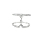 Diamond Bridge Double-Band Ring in white gold front view