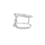 Diamond Bridge Double-Band Ring in white gold angled view