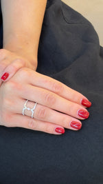 Sleek Diamond Bridge Double-Band Ring - additional view