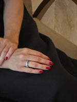 Tsavorite Diamond Double-Row Crossover Ring - additional view
