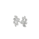 Baguette Diamond Botanical Cluster Ring in white gold front view