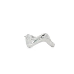 Marquise Diamond Wave Ring in white gold angled view
