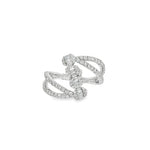 Baguette Diamond Layered Ring in white gold front view