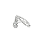 Baguette Diamond Layered Ring in white gold angled view