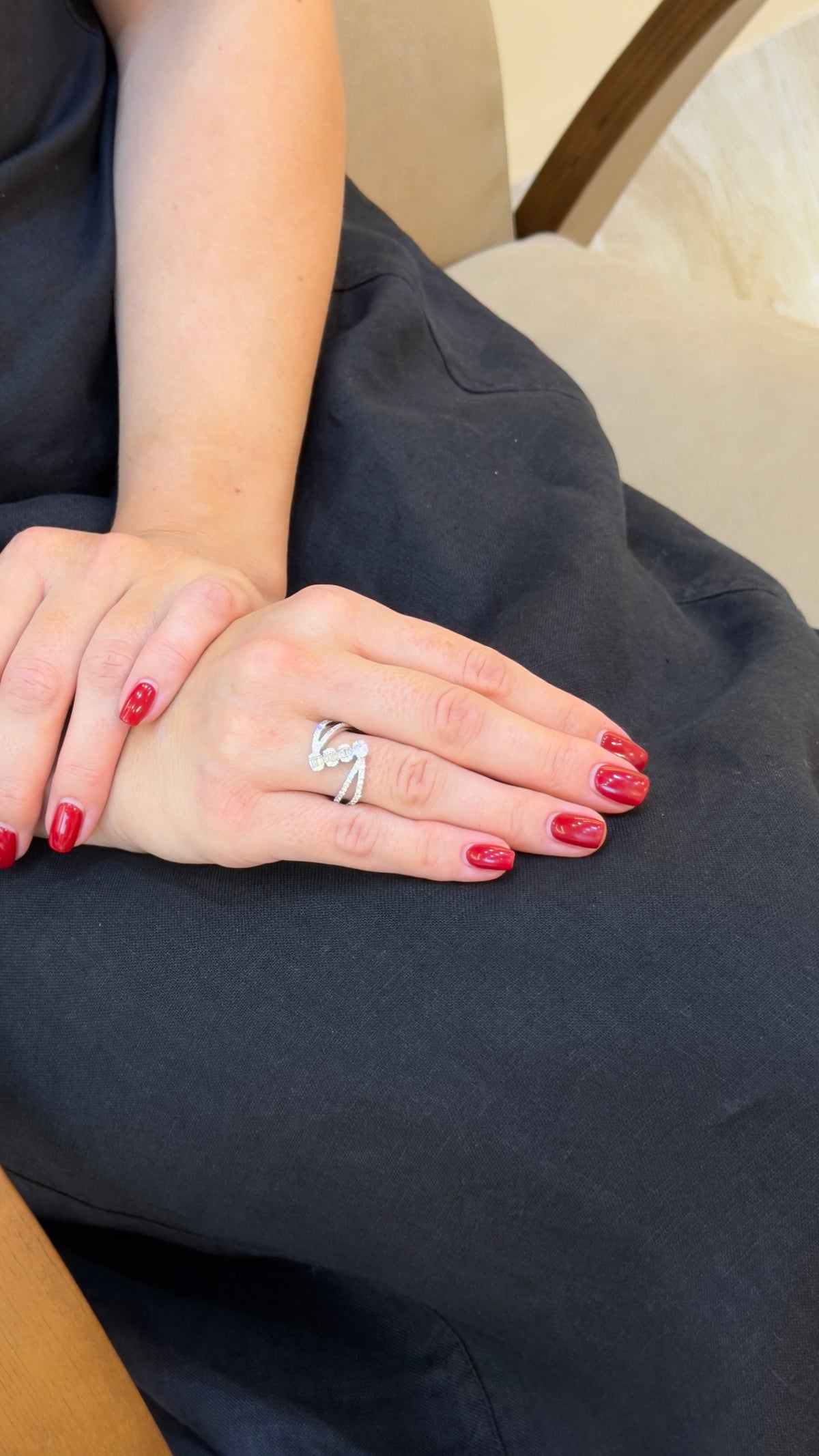 Refined Baguette Diamond Layered Ring - additional view