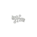 Pear Diamond Botanical Cluster Ring in white gold front view
