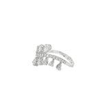Pear Diamond Botanical Cluster Ring in white gold angled view