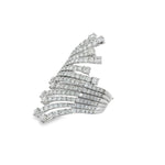 Diamond Fan Statement Ring in white gold angled view