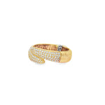Pavé Crossover Yellow Gold Ring angled view