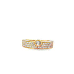 Oval Diamond Station Yellow Gold Band front view