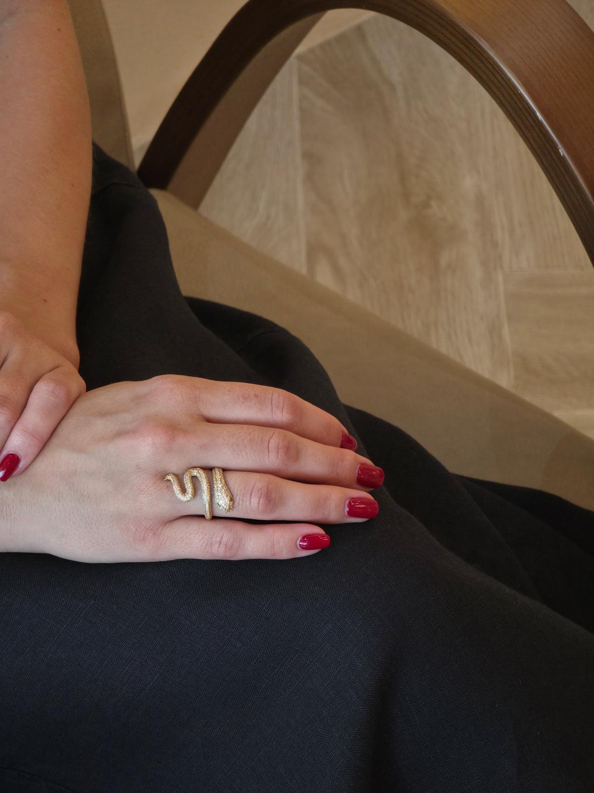 Pavé Diamond Coil Yellow Gold Ring - additional view